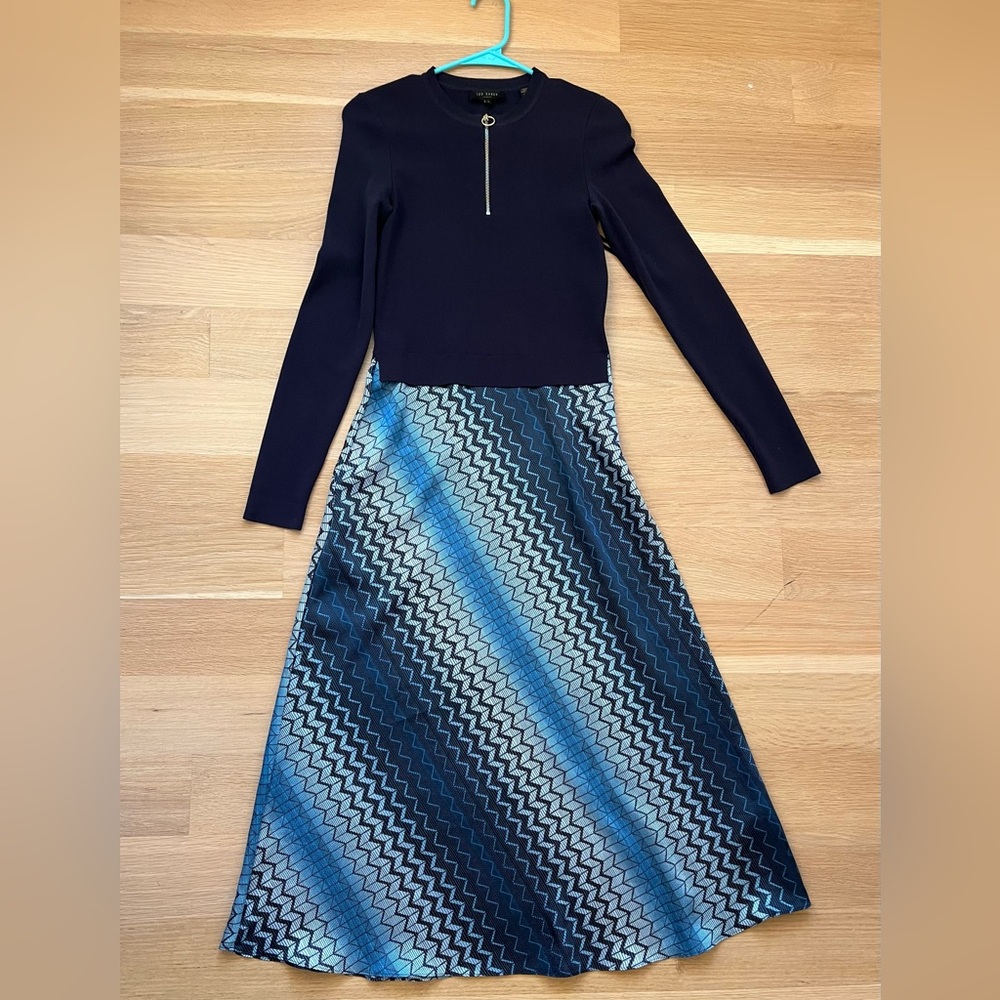 Ted baker navy midi dress